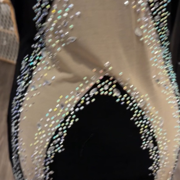 Dresses & Skirts - Embellished velvet-mesh dress